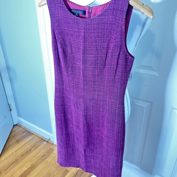 Anne Klein Textured Purple Midi Dress - Picture 3 of 12
